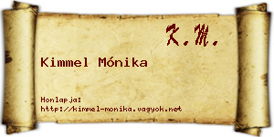 Kimmel Mónika névjegykártya